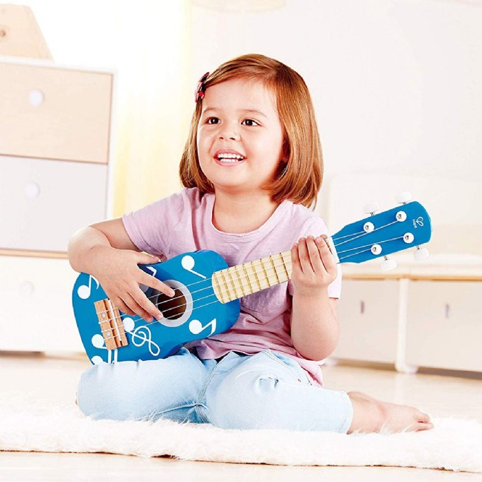Alternate Image #1 of Child's Wooden Blue Ukulele