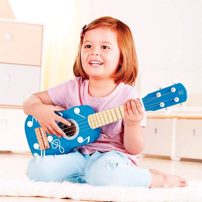 Alternate Image #1 of Child's Wooden Blue Ukulele