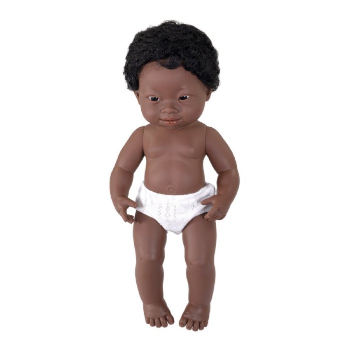 Alternate Image #1 of Doll with Down Syndrome - African Boy 15"