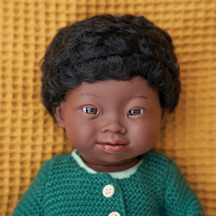 Alternate Image #1 of Doll with Down Syndrome - African Boy 15"