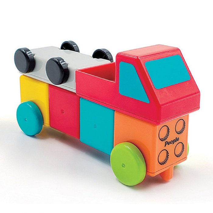 Alternate Image #1 of Go Go Working Cars - 18 Piece - Magnetic Blocks Set