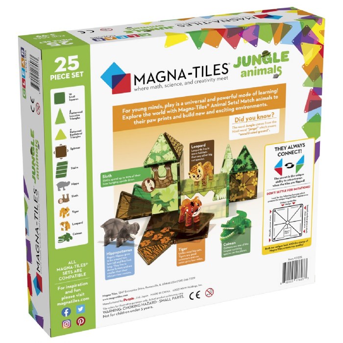 Alternate Image #1 of MAGNA-TILES&reg; Jungle Animals - 25 Piece Set