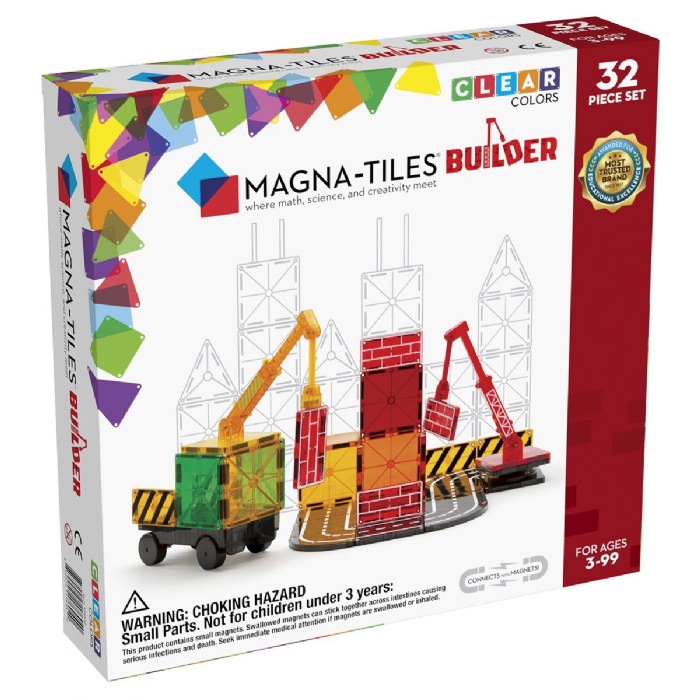 Alternate Image #1 of MAGNA-TILES&reg; Builder Set with Crane - 32 Piece Set