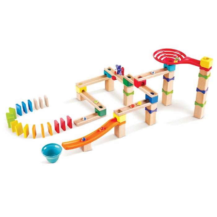 Primary Image of Wooden Marble Run Race Track - 81 Pieces