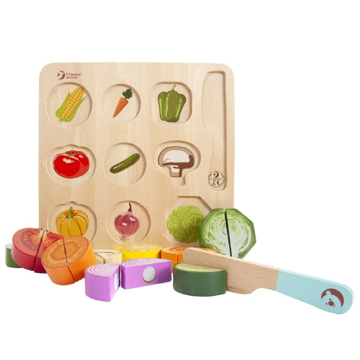 Alternate Image #1 of Cutting Vegetables Wooden Puzzle