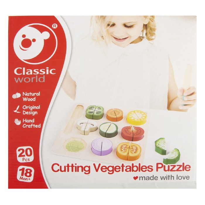Alternate Image #1 of Cutting Vegetables Wooden Puzzle