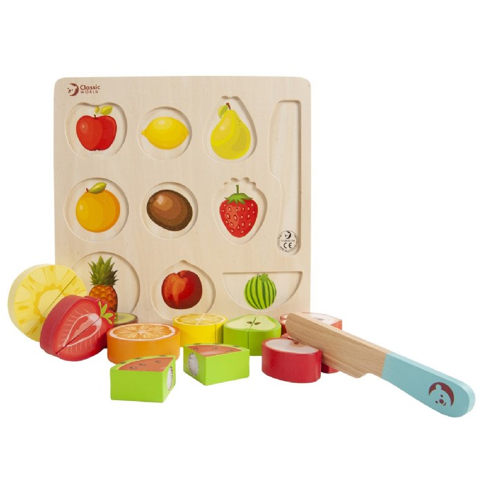 Alternate Image #1 of Cutting Fruits & Vegetables Wooden Puzzles