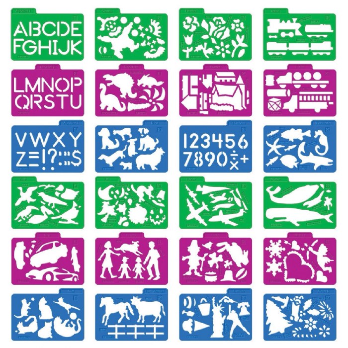 Alternate Image #1 of Stencil Mill Set - ABCs, 123s, Animals, People & Emotions