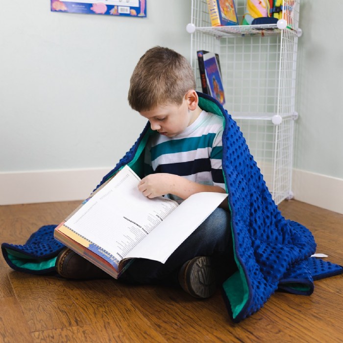 Alternate Image #1 of 7lb Weighted Sensory Blanket - Blue & Green