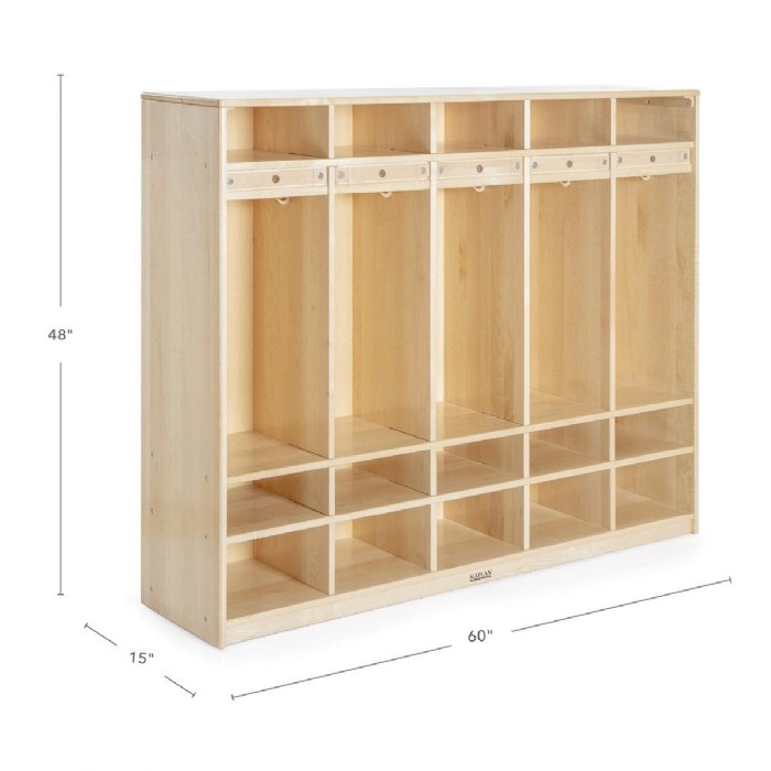 Alternate Image #1 of Premium Solid Maple 5-Section Coat Locker