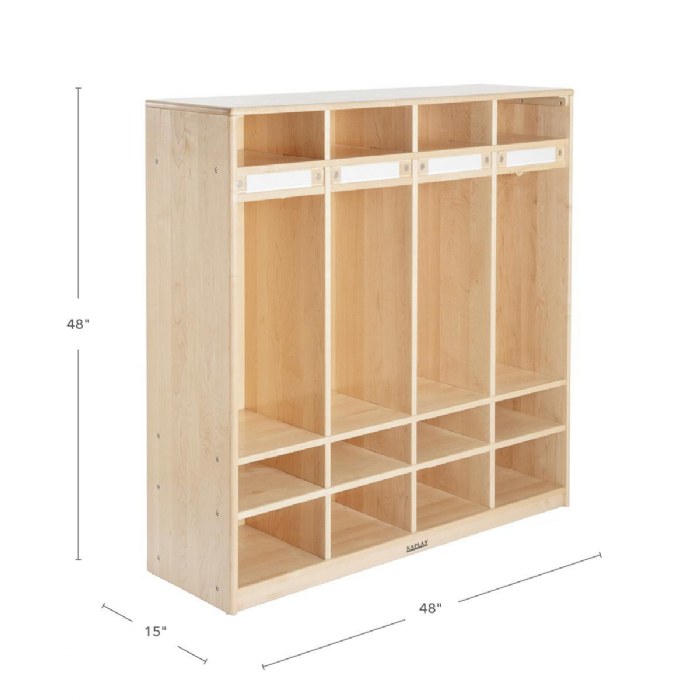 Alternate Image #1 of Premium Solid Maple 4-Section Coat Locker