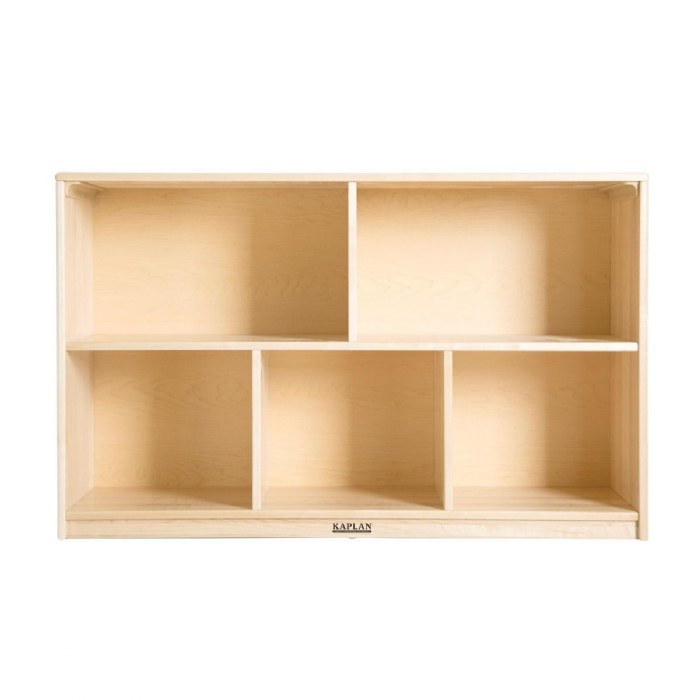 Alternate Image #1 of Premium Solid Maple Preschool 5-Compartment Storage Unit - Solid Back