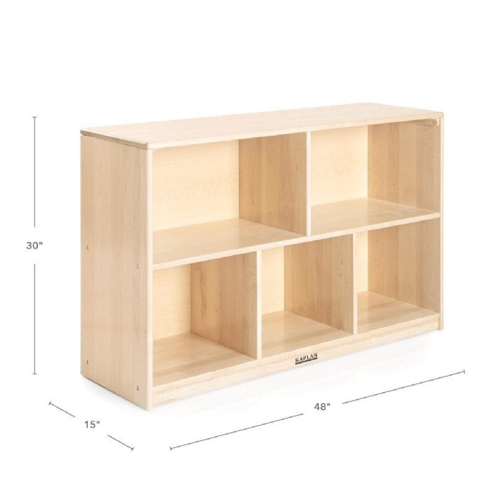 Alternate Image #1 of Premium Solid Maple Preschool 5-Compartment Storage Unit - Solid Back
