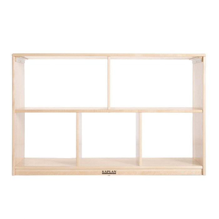 Alternate Image #1 of Premium Solid Maple Preschool 5-Compartment Storage Unit - Acrylic Back