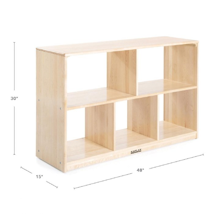 Alternate Image #1 of Premium Solid Maple Preschool 5-Compartment Storage Unit - Acrylic Back