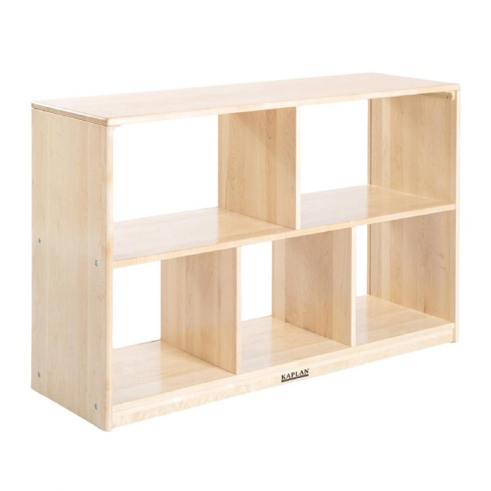 Primary Image of Premium Solid Maple Preschool 5-Compartment Storage Unit - Acrylic Back