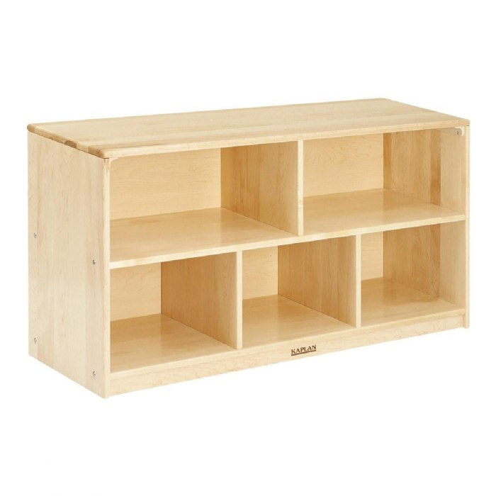Primary Image of Premium Solid Maple Toddler 5-Compartment Storage Unit - Solid Back