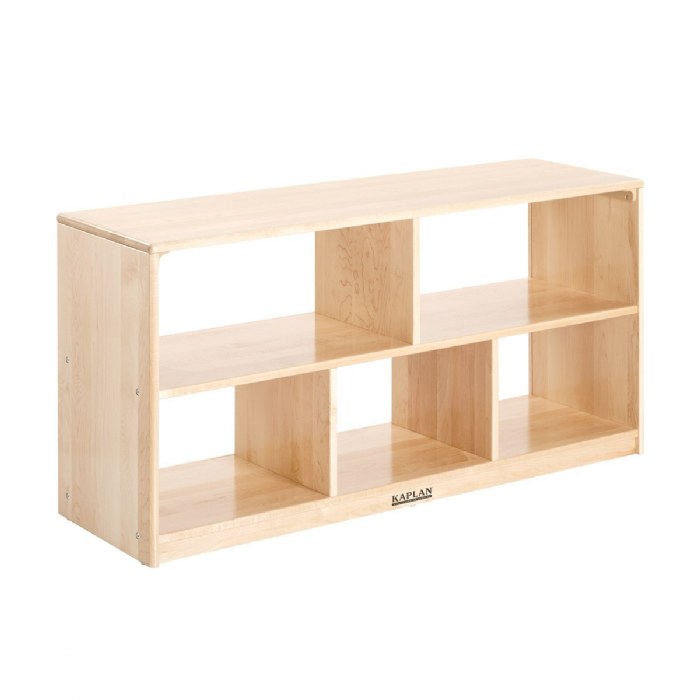 Primary Image of Premium Solid Maple Toddler 5-Compartment Storage Unit - Acrylic Back