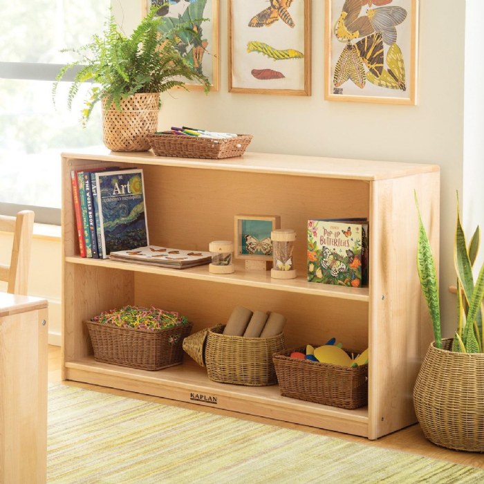 Alternate Image #1 of Premium Solid Maple 2-Shelf Storage - Solid Back