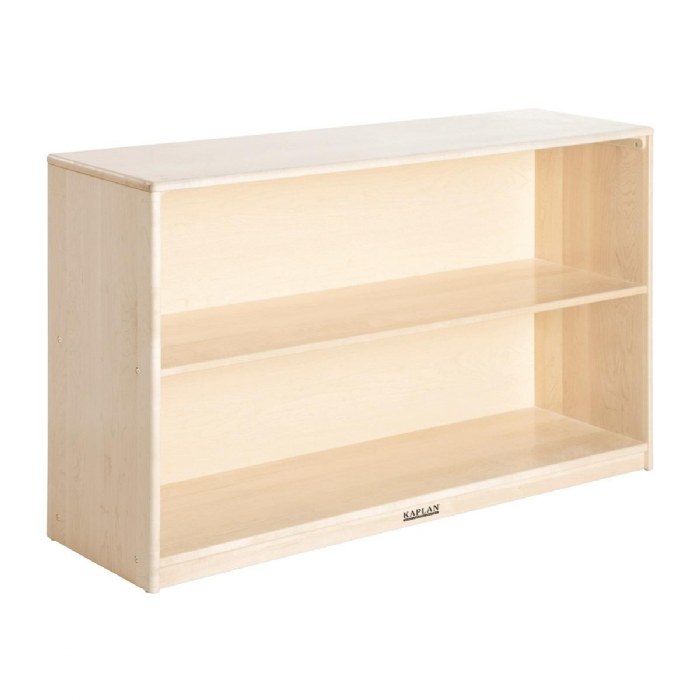 Primary Image of Premium Solid Maple 2-Shelf Storage - Solid Back