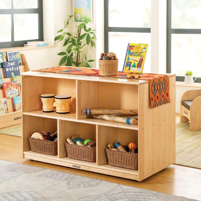 Alternate Image #1 of Premium Solid Maple Preschool Mobile Storage Island