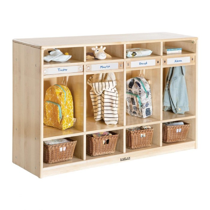 Alternate Image #1 of Premium Solid Maple 4-Section Toddler Locker