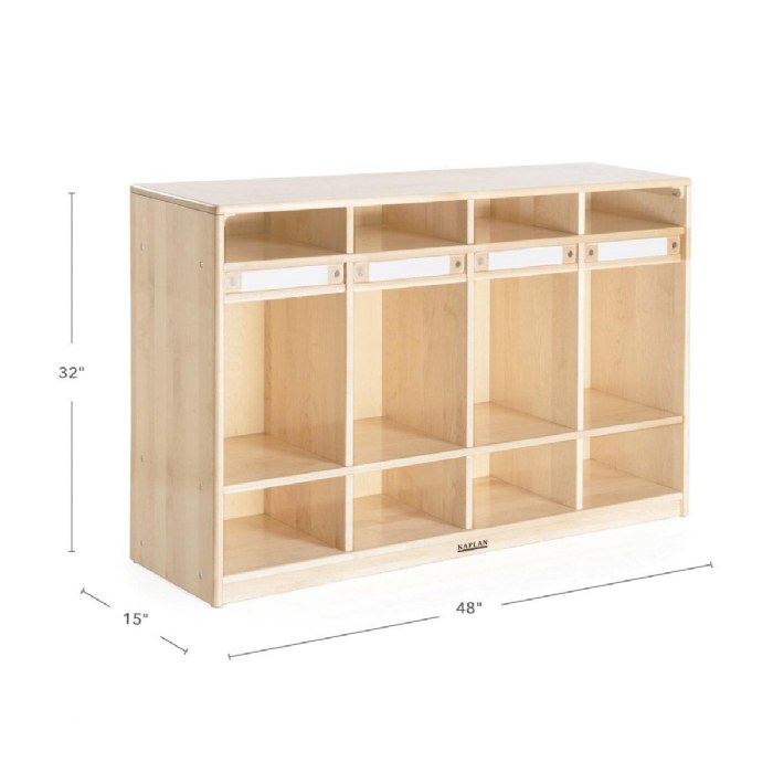 Alternate Image #1 of Premium Solid Maple 4-Section Toddler Locker