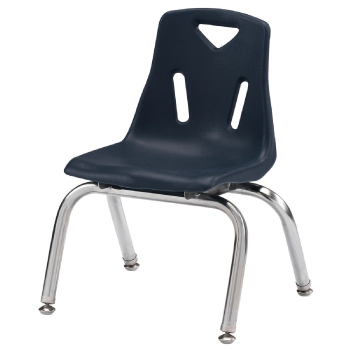 Primary Image of Berries&reg; Stacking Chair with Chrome-Plated Legs and 10" Seating Height - Navy