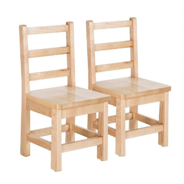 Primary Image of Premium Solid Maple Chairs - 12" Seat Height - Set of 2