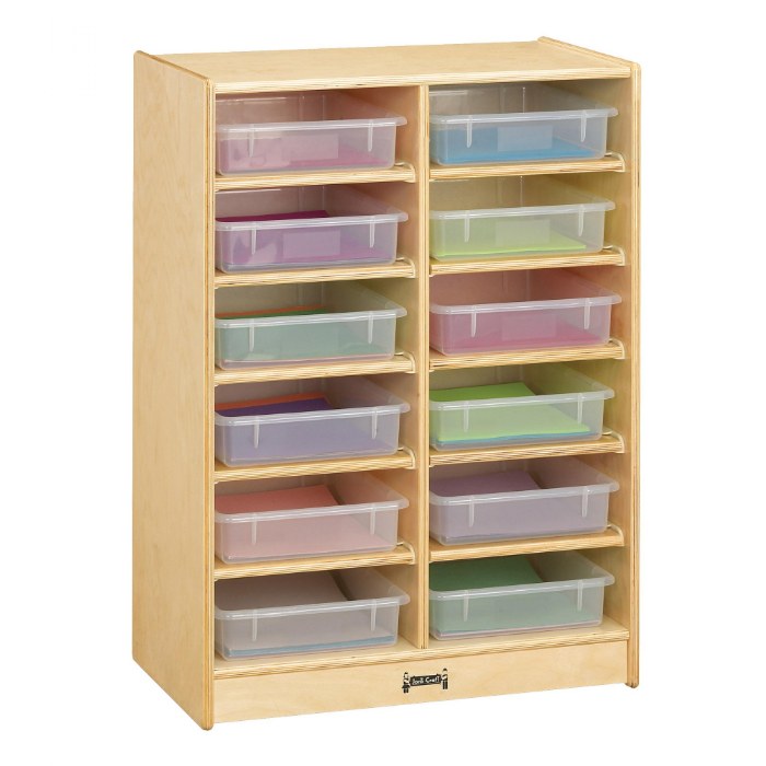 Primary Image of Wooden 12 Paper-Tray Cubbie with 12 Plastic Trays