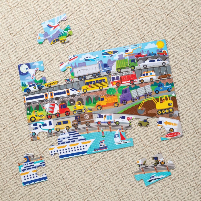 Alternate Image #1 of Transportation Floor Puzzle - 24 Pieces