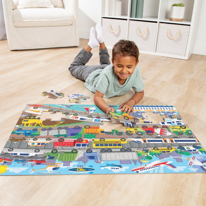 Alternate Image #1 of Transportation Floor Puzzle - 24 Pieces