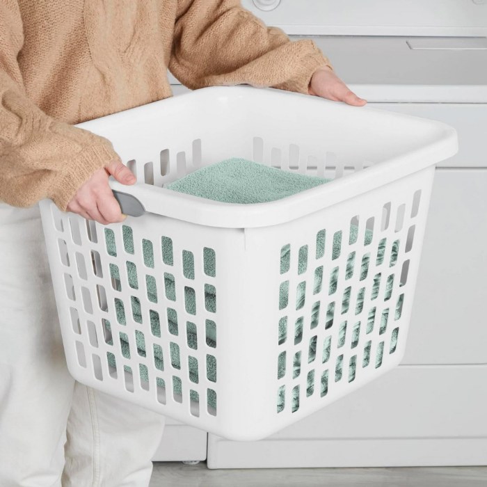 Alternate Image #1 of Bushel Square Laundry Basket - White