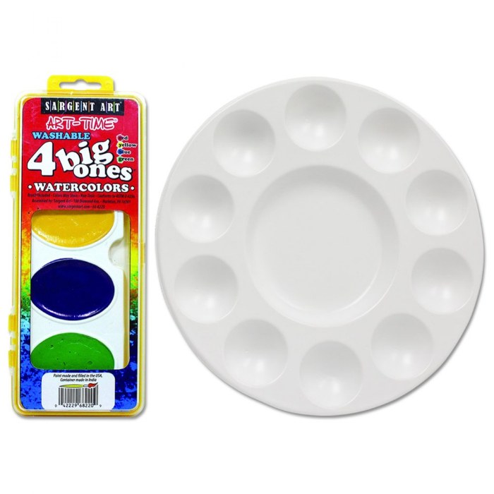 Primary Image of Paint Tray and 4-Color Watercolor Sets