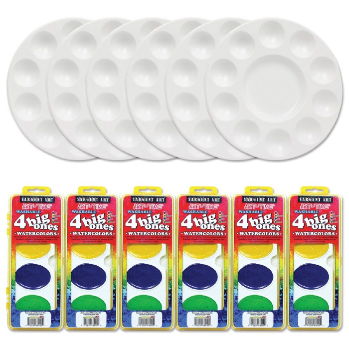 Primary Image of Paint Trays and 4-Color Watercolor Sets - Set of 6