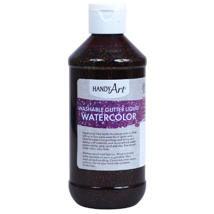 Primary Image of Glitter Washable Liquid Watercolor 8 oz. - Violet