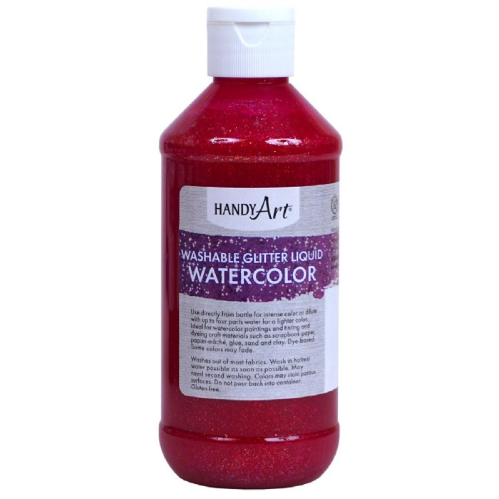Primary Image of Glitter Washable Liquid Watercolor 8 oz. - Magenta