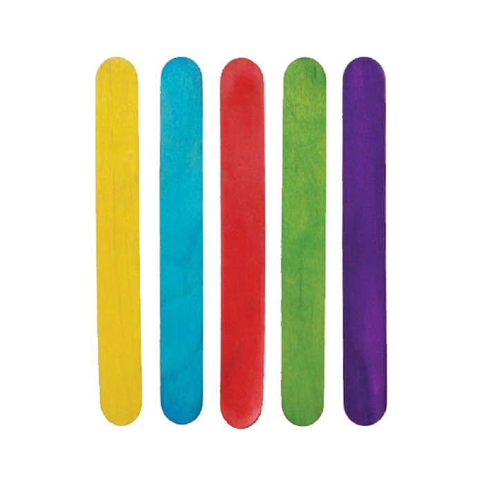 Alternate Image #1 of Colored Jumbo Wood Craft Sticks - 300 Pieces