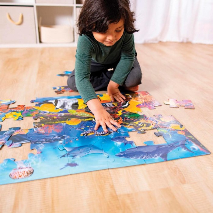 Alternate Image #1 of Sea Life Floor Puzzle - 48 Pieces
