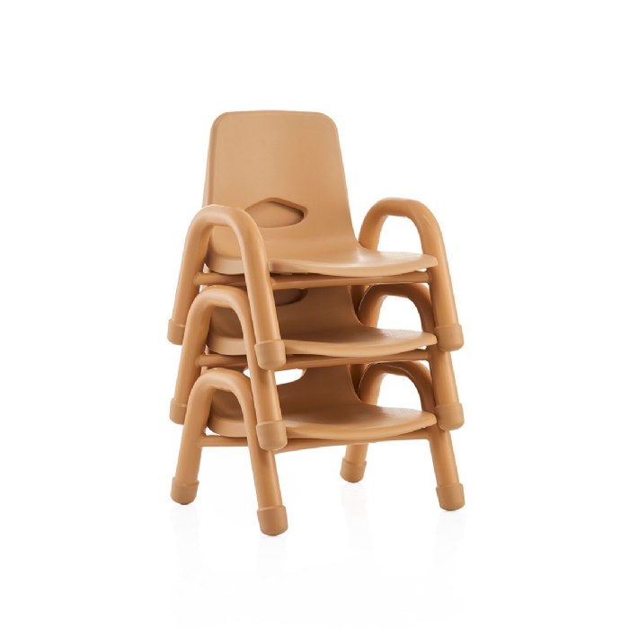 Alternate Image #1 of Chunky Stackable Chair - 5.5" Seat Height - Natural