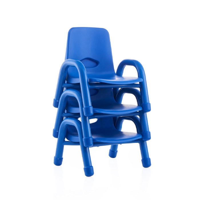 Alternate Image #1 of Chunky Stackable Chair - 7.5" Seat Height - Blue