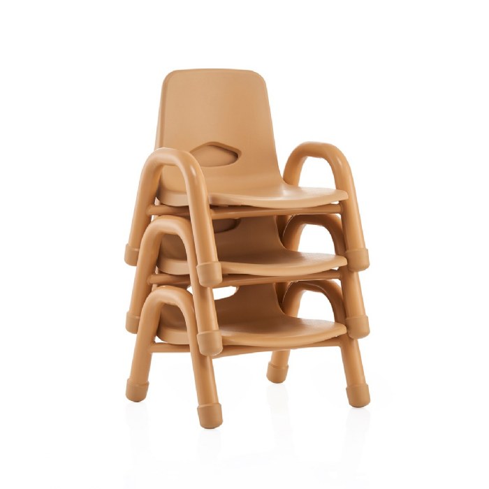 Alternate Image #1 of Chunky Stackable Chair - 7.5" Seat Height - Natural