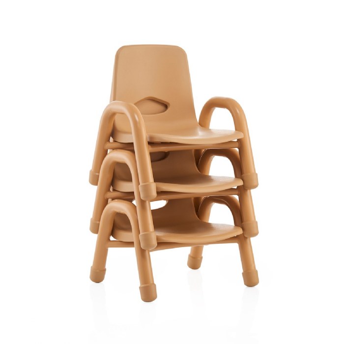 Alternate Image #1 of Chunky Stackable Chair - 9.5" Seat Height - Natural