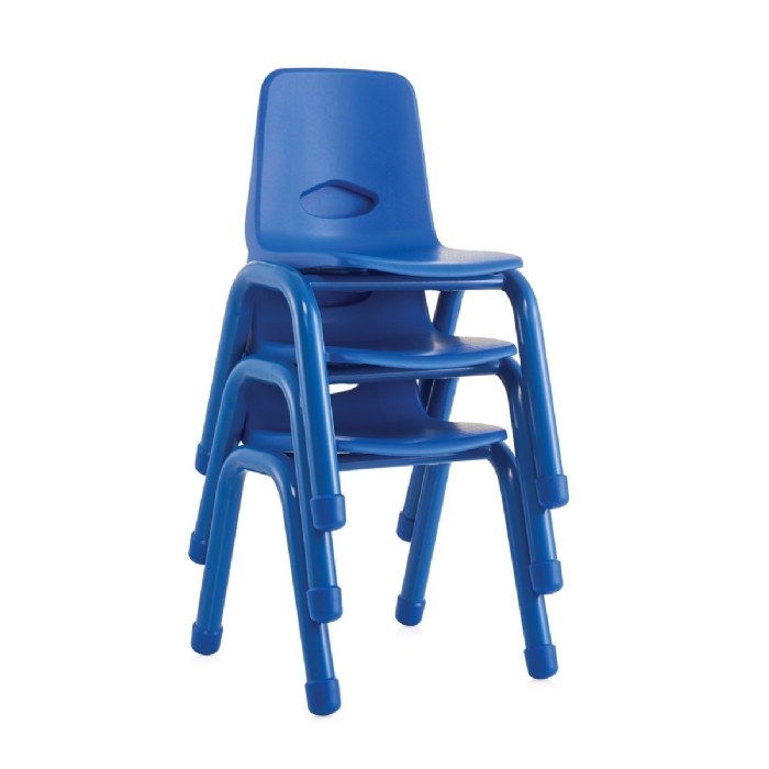 Alternate Image #1 of Chunky Stackable Chair - 13.5" Seat Height - Blue