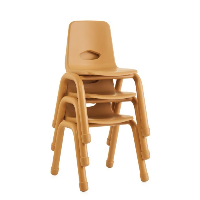 Alternate Image #1 of Chunky Stackable Chair - 13.5" Seat Height - Natural