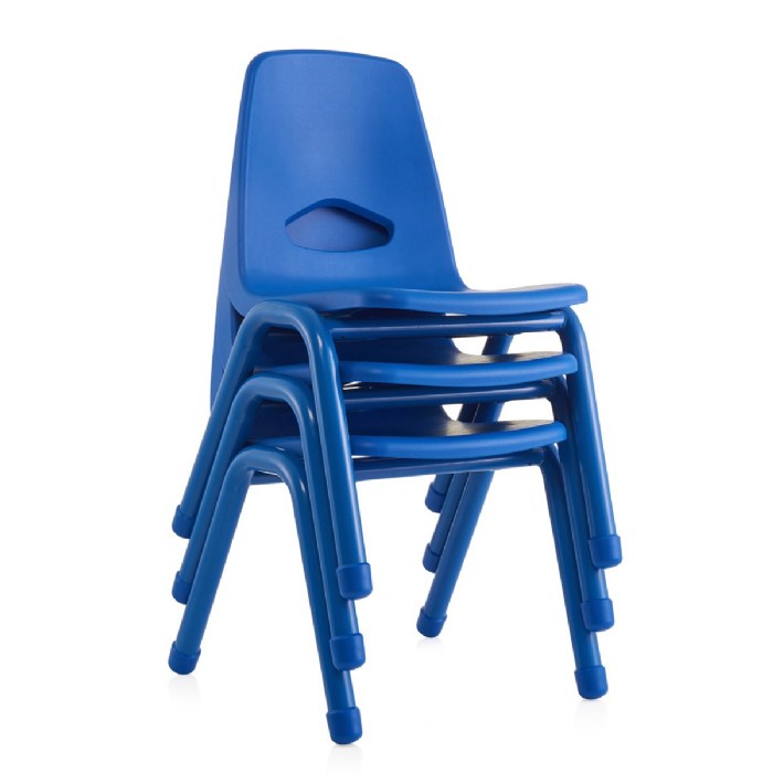 Alternate Image #1 of Chunky Stackable Chair - 15.5" Seat Height - Blue