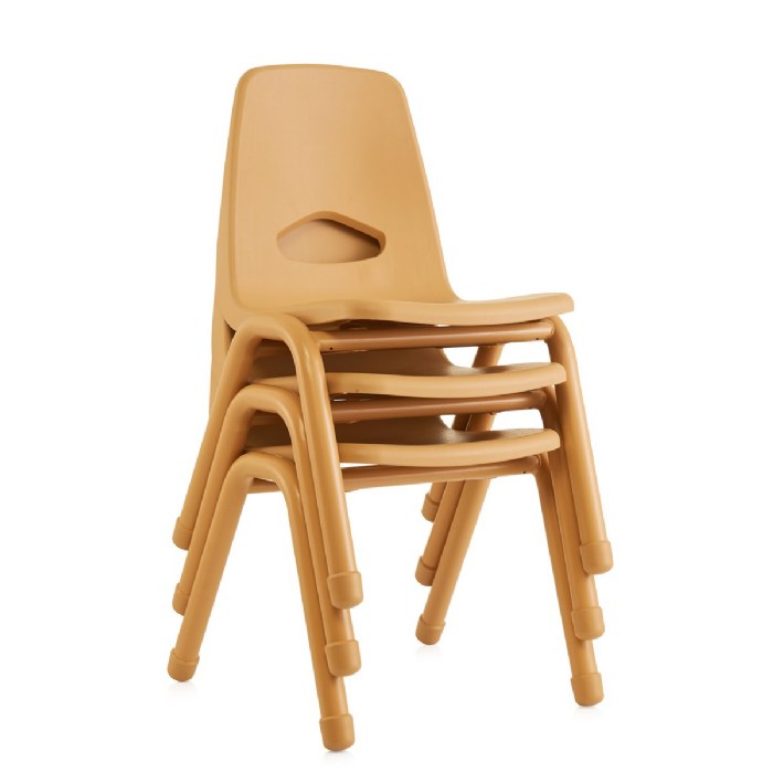 Alternate Image #1 of Chunky Stackable Chair - 15.5" Seat Height - Natural