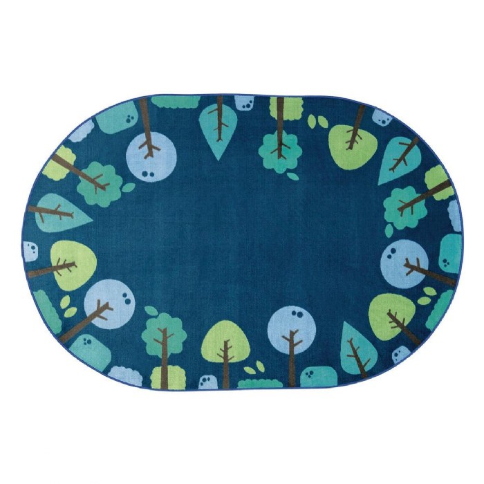 Primary Image of Tranquil Trees Carpets - Oval - Blue