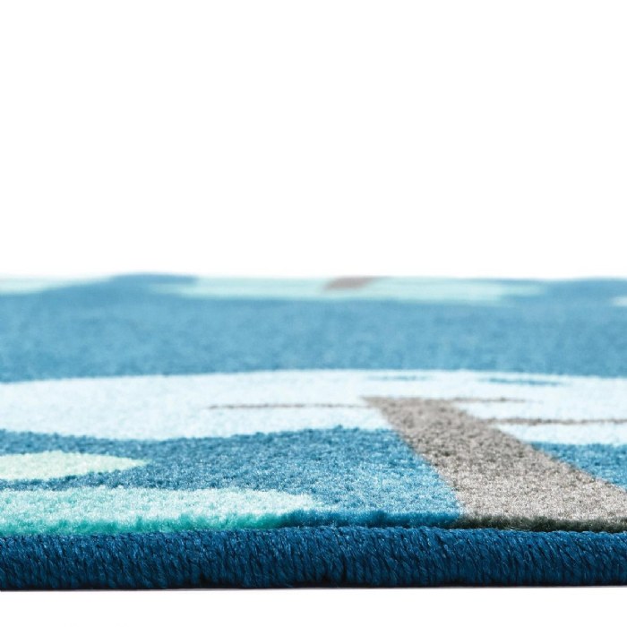 Alternate Image #1 of Tranquil Trees Carpets - 4' x 6' Oval - Blue