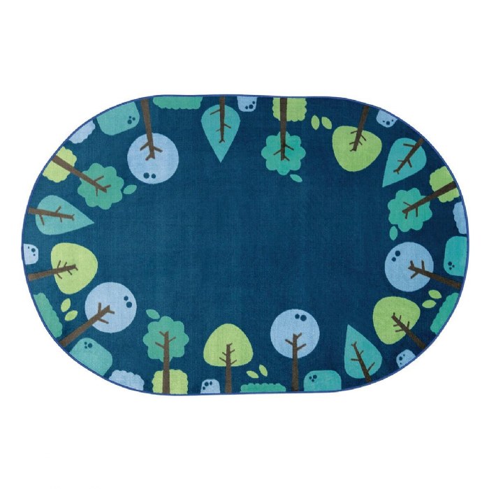Primary Image of Tranquil Trees Carpets - 6' x 9' Oval - Blue